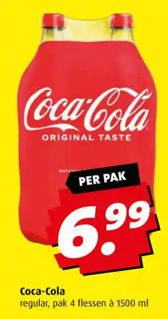 Boni Coca-Cola regular, pak 4 flessen à 1500 ml aanbieding