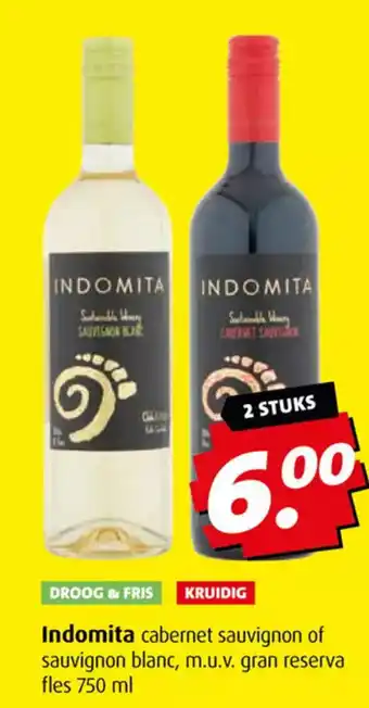 Boni Indomita cabernet sauvignon of sauvignon blanc, m.u.v. gran reserva fles 750 ml aanbieding