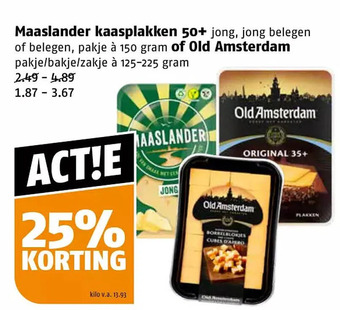 Poiesz Maaslander kaasplakken 50+ of old amsterdam aanbieding