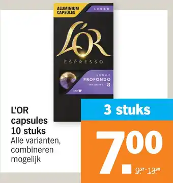 Albert Heijn L'OR capsules 10 stuks aanbieding