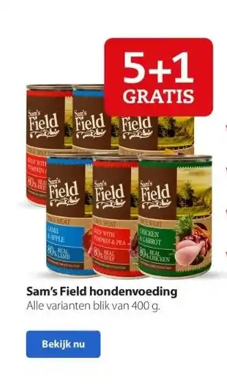 Pets Place Sam's field hondenvoeding aanbieding