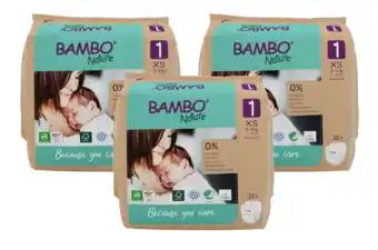 De Online Drogist Bambo nature maat 1 luiers xs - multiverpakking 3x22st aanbieding