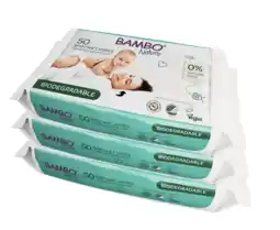 De Online Drogist Bambo nature bio babydoekjes 3x50st aanbieding