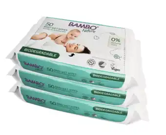 De Online Drogist Bambo nature bio babydoekjes 3x50st aanbieding