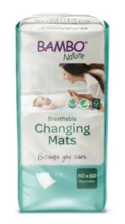 De Online Drogist Bambo nature verschoonmatjes 60x60 10st aanbieding