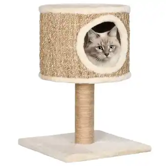 fonQ Vidaxl kattenmeubel met huis en krabpaal 52 cm zeegras aanbieding