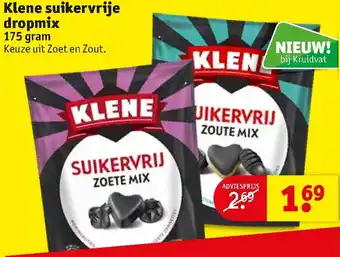 Kruidvat Klene suikervrije dropmix 175g aanbieding