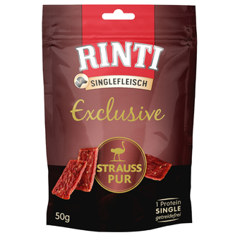 Zooplus Rinti singlevlees exclusive snack 50 g - struisvogel puur aanbieding