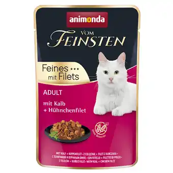 Zooplus 18x85g adult kalf/kipfilet animonda vom feinsten kattenvoer aanbieding