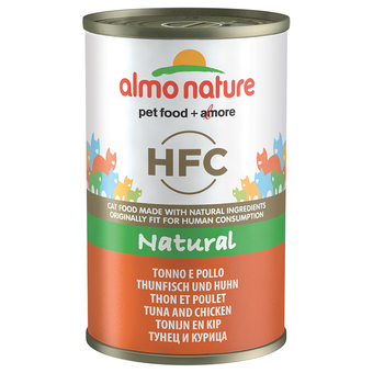 Zooplus 6 x 140 g almo nature hfc kattenvoer - tonijn & kip aanbieding