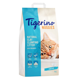 Zooplus Tigerino nuggies (ultra) kattenbakvulling - sensitive (parfumvrij) - 14 l aanbieding