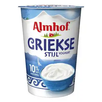 Coop Almhof griekse stijl yoghurt 10% vet naturel aanbieding