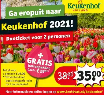 Kruidvat Keukenhof Holland Duoticket voor 2 personen aanbieding