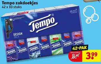 Kruidvat Tempo Zakdoekjes 42*10st aanbieding