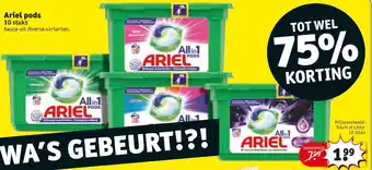 Kruidvat Ariel pods 10st aanbieding