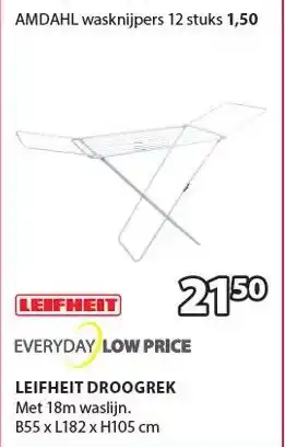 Jysk Everyday low price leifheit droogrek aanbieding