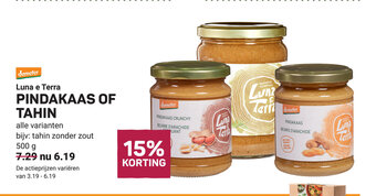 Ekoplaza Luna e Terra Pindakaas of Tahin aanbieding