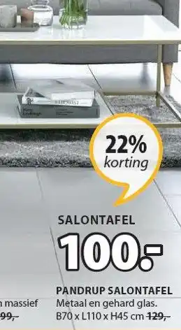 Jysk PANDRUP SALONTAFEL aanbieding