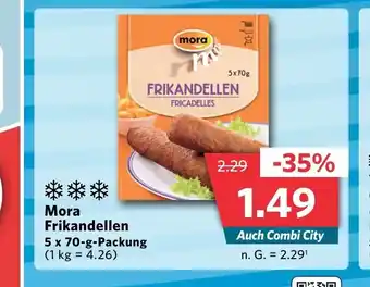 Combi Markt Mora Frikandellen 5 x 70-g-Packung aanbieding