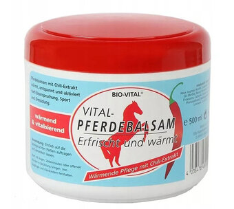Voordeeldrogisterij Bio vital crème verwarmende paardenbalsem chili - 500 ml. aanbieding