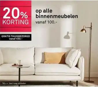 Karwei 20% korting op alle binnenmeubelen aanbieding