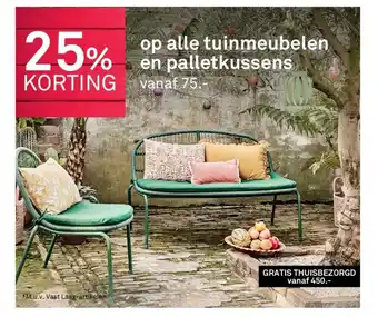 Karwei op alle tuinmeubelen en palletkussens KORTING vanaf 75.- aanbieding