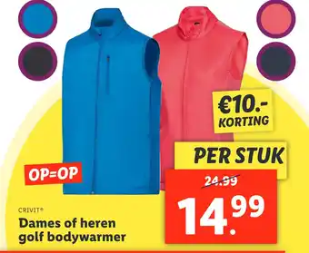 Lidl CRIVITO Dames of heren golf bodywarmer aanbieding