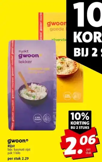 Boni gwoon Rijst bijv. basmati rijst pak 1 kilo aanbieding