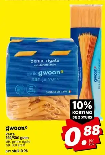 Boni gwoon Pasta 250/500 gram aanbieding