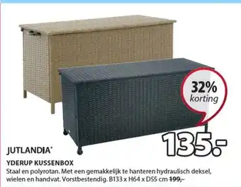 Jysk JUTLANDIA® YDERUP KUSSENBOX B133x H64x D55cm aanbieding