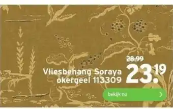 GAMMA Vliesbehang Soraya okergeel 113309 aanbieding