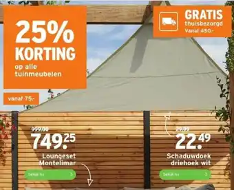 GAMMA Schaduwdoek driehoek wit aanbieding