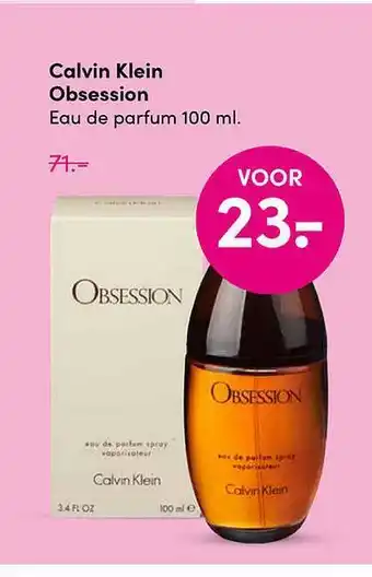 Drogisterij Visser Calvin Klein Obsession Eau De Parfum 100 Ml aanbieding