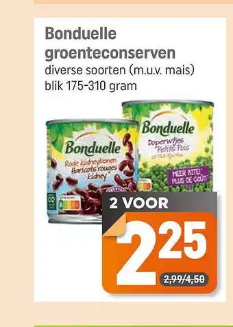 Dagwinkel Bonduelle Groenteconserven aanbieding