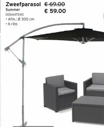 Heuts Zweefparasol Summer • Afm.: Ø 300 cm aanbieding