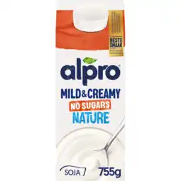 Jumbo Alpro mild & creamy zonder suikers variatie op yoghurt 755g aanbieding