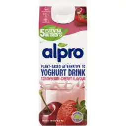 Jumbo Alpro plantaardige variatie op drinkyoghurt aardbei-kers gekoeld 750ml aanbieding