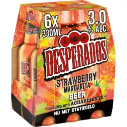 Jumbo Desperados strawberry margarita bier fles 6 x 330ml aanbieding