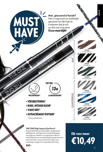 Oriflame THE ONE High Impact Eye Pencil aanbieding