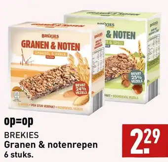 ALDI BREKIES Granen & notenrepen 6 stuks. aanbieding