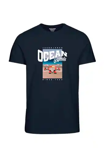 Wehkamp Jack & jones junior t-shirt jorbooster  met printopdruk donkerblauw aanbieding