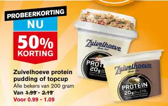 Hoogvliet Zuivelhoeve protein pudding of topcup aanbieding