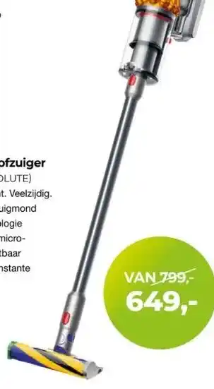 EP Beerepoot Dyson steelstofzuiger (v15 detect absolute) • krachtig. intelligent. veelzijdig. • motorbar™ vloerzuigmond met anti-klittechn aanbieding