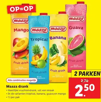 Lidl Maaza drank 1L per pak aanbieding
