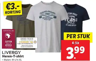 Lidl LIVERGY Heren-T-shirt • Maten: M t/m XL aanbieding