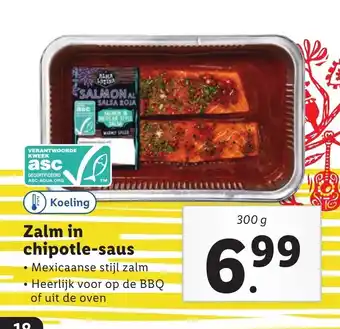 Lidl Zalm in chipotle-saus 300g aanbieding