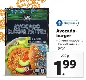 Lidl AVOCADO BURGER PATTIES 220g aanbieding