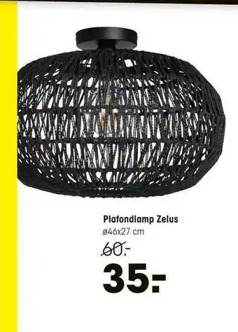 Kwantum Plafondlamp Zelus 46x27 cm aanbieding