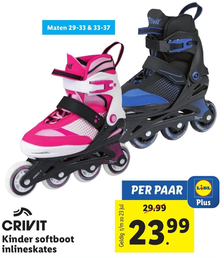 CRIVIT Kinder softboot inlineskates aanbieding bij Lidl