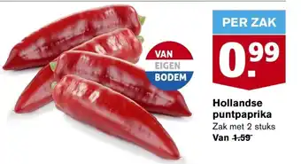 Hoogvliet Hollandse puntpaprika Zak met 2 stuks aanbieding